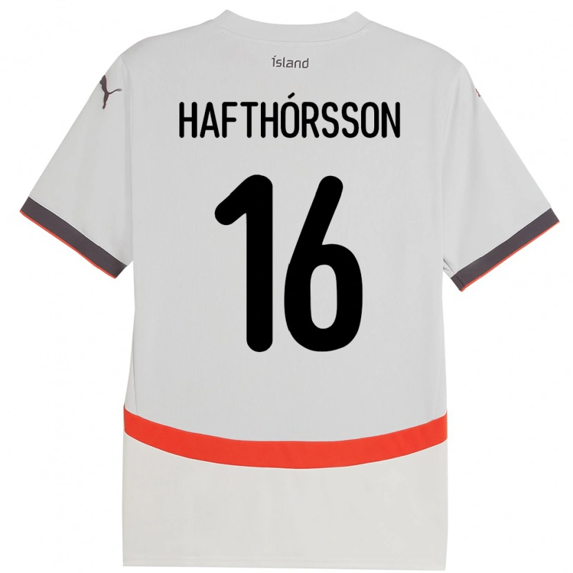 Danxen Barn Island Gestur Alexander Hafthórsson #16 Vit Bortatröja Matchtröjor 24-26 Tröjor T-Tröja