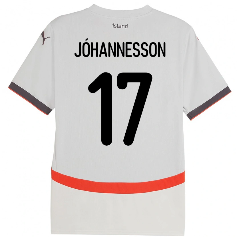 Danxen Barn Island Daniel Jóhannesson #17 Vit Bortatröja Matchtröjor 24-26 Tröjor T-Tröja
