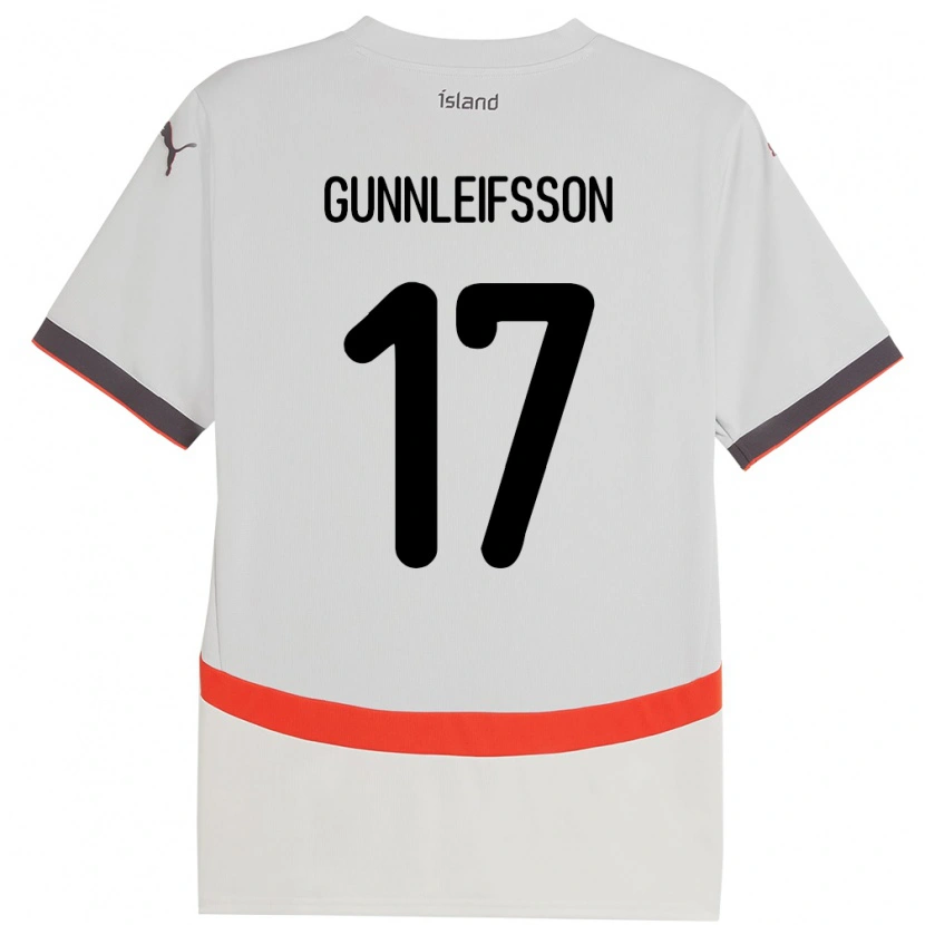 Danxen Barn Island Gunnleifur Orri Gunnleifsson #17 Vit Bortatröja Matchtröjor 24-26 Tröjor T-Tröja