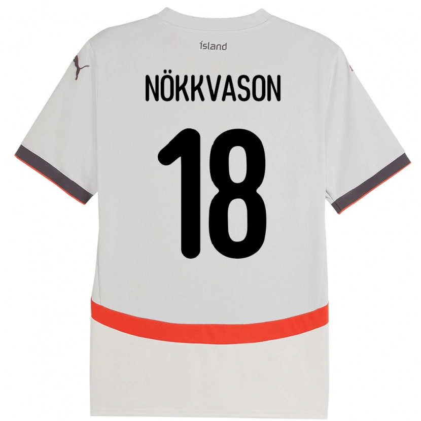 Danxen Barn Island Gudmundur Baldvin Nökkvason #18 Vit Bortatröja Matchtröjor 24-26 Tröjor T-Tröja