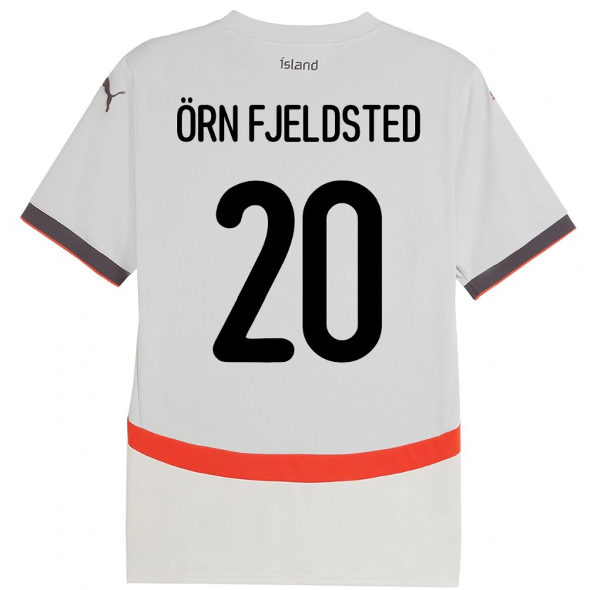 Danxen Barn Island Dagur Örn Fjeldsted #20 Vit Bortatröja Matchtröjor 24-26 Tröjor T-Tröja