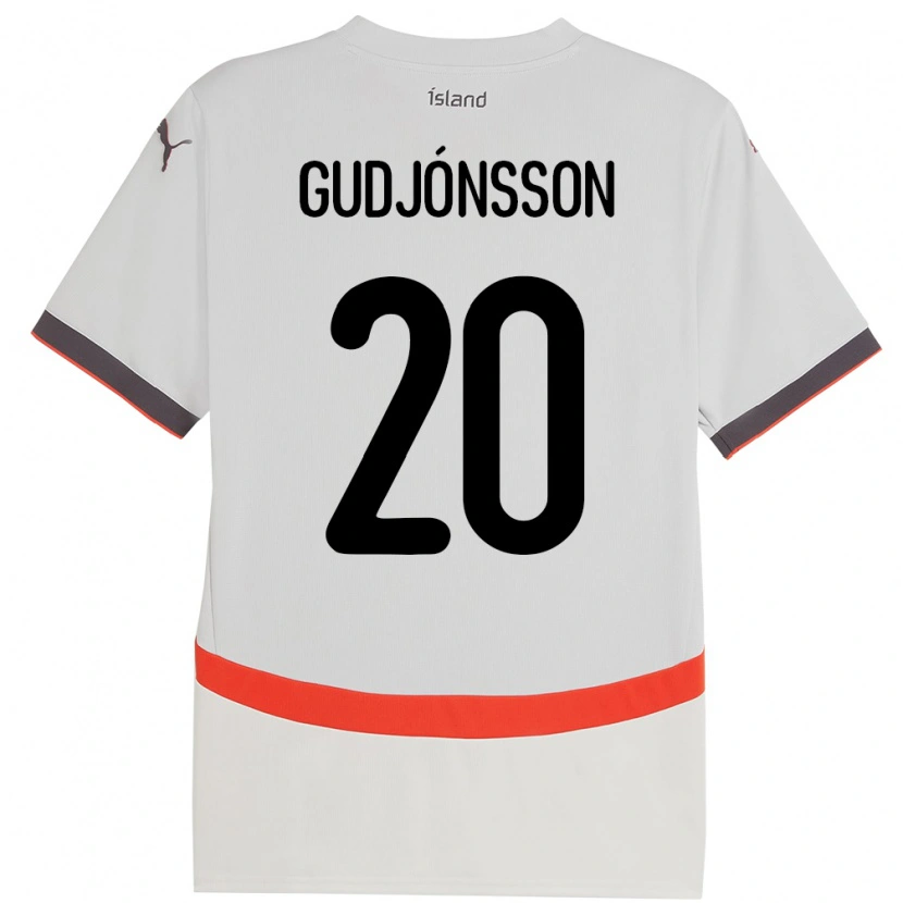 Danxen Barn Island Alexander Máni Gudjónsson #20 Vit Bortatröja Matchtröjor 24-26 Tröjor T-Tröja