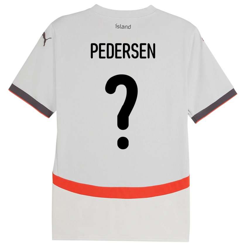 Danxen Barn Island Lára Pedersen #0 Vit Bortatröja Matchtröjor 24-26 Tröjor T-Tröja