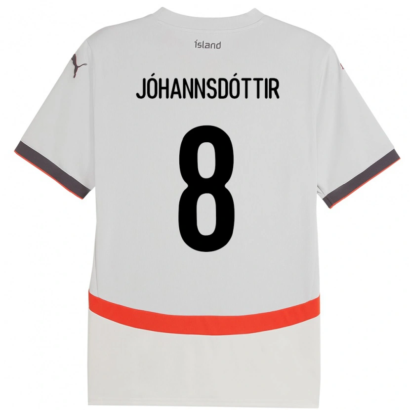 Danxen Barn Island Alexandra Jóhannsdóttir #8 Vit Bortatröja Matchtröjor 24-26 Tröjor T-Tröja