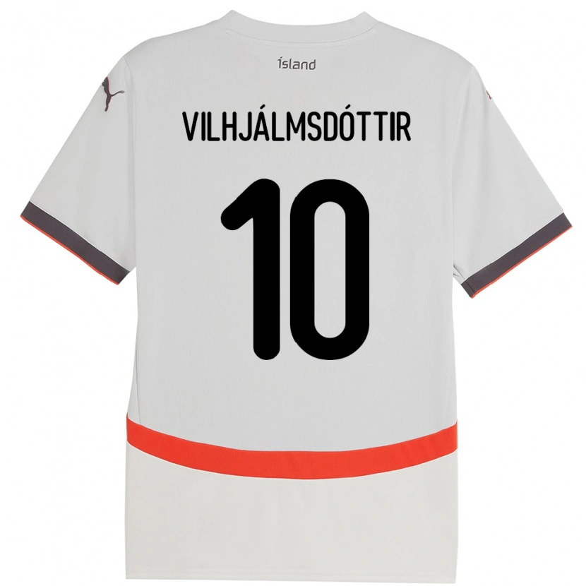 Danxen Barn Island Karólína Lea Vilhjálmsdóttir #10 Vit Bortatröja Matchtröjor 24-26 Tröjor T-Tröja