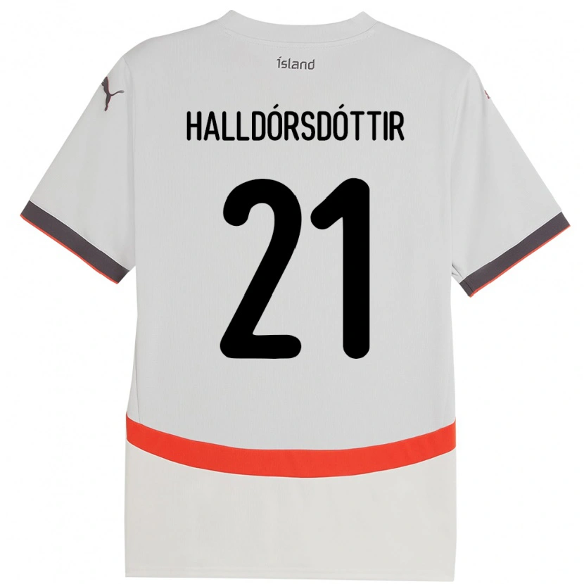 Danxen Barn Island Hafrún Rakel Halldórsdóttir #21 Vit Bortatröja Matchtröjor 24-26 Tröjor T-Tröja