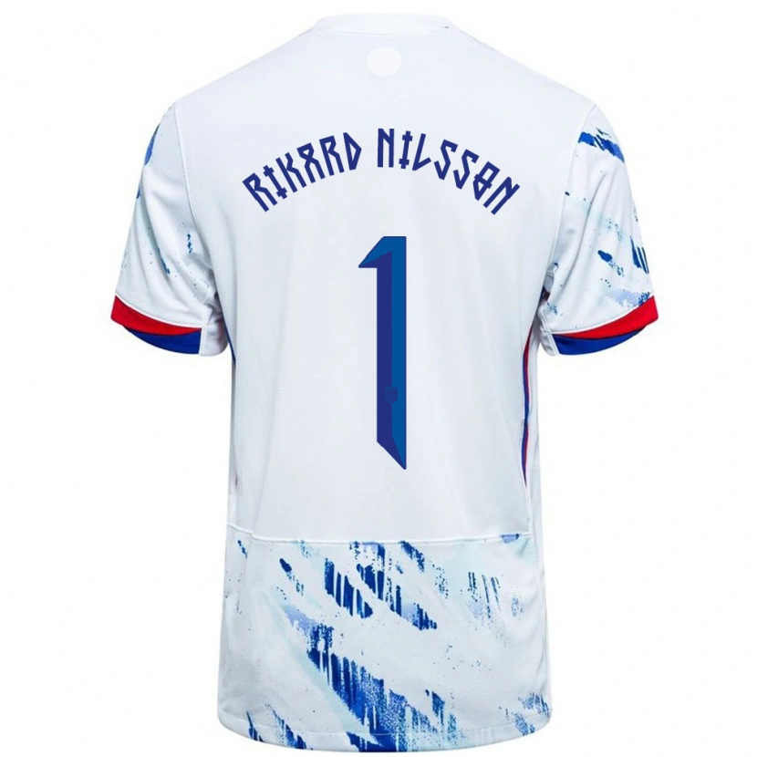 Danxen Barn Norge Oskar Rikard Nilsson #1 Vit Blå Bortatröja Matchtröjor 24-26 Tröjor T-Tröja