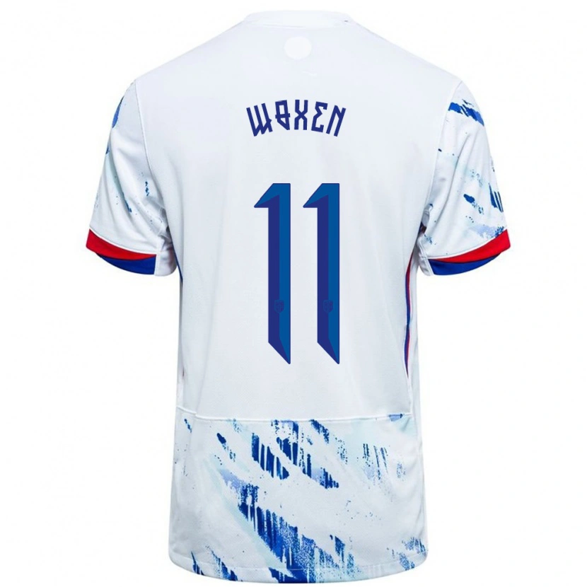 Danxen Barn Norge Harald Woxen #11 Vit Blå Bortatröja Matchtröjor 24-26 Tröjor T-Tröja