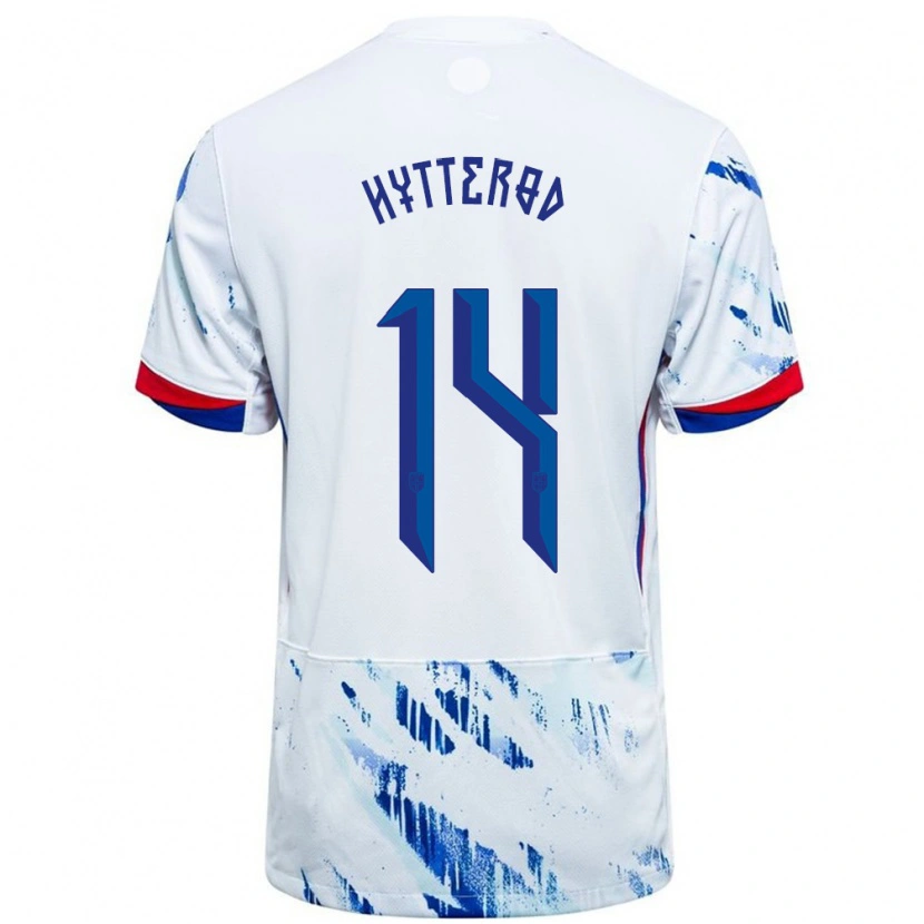 Danxen Barn Norge Henrik Hytterød #14 Vit Blå Bortatröja Matchtröjor 24-26 Tröjor T-Tröja