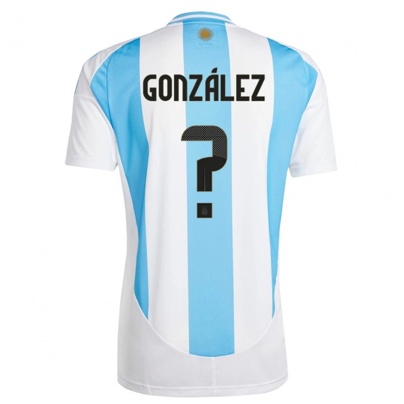Danxen Män Argentina Pedro González #0 Vit Blå Hemmatröja Matchtröjor 24-26 Tröjor T-Tröja