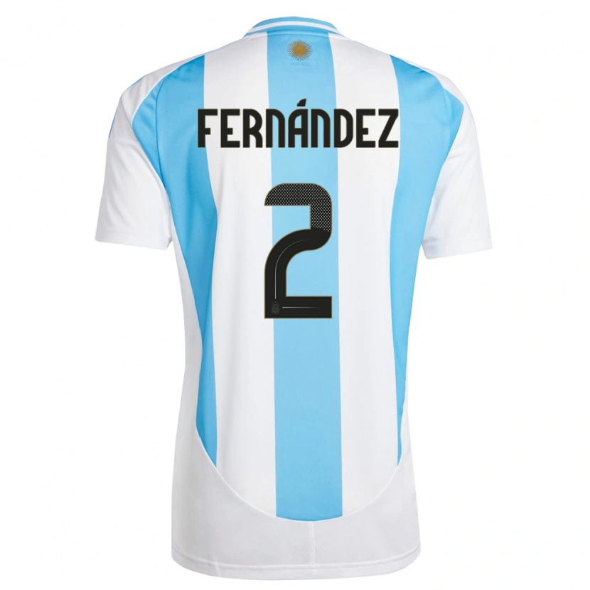 Danxen Män Argentina Damián Fernández #2 Vit Blå Hemmatröja Matchtröjor 24-26 Tröjor T-Tröja