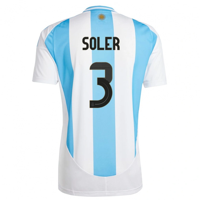 Danxen Män Argentina Julio Soler #3 Vit Blå Hemmatröja Matchtröjor 24-26 Tröjor T-Tröja