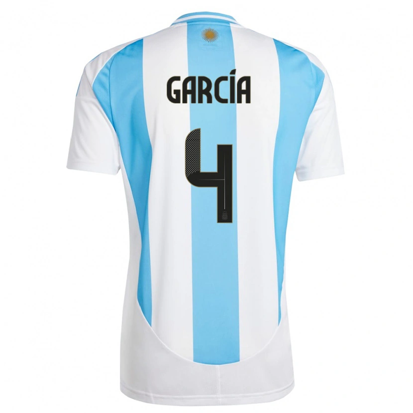 Danxen Män Argentina Joaquín García #4 Vit Blå Hemmatröja Matchtröjor 24-26 Tröjor T-Tröja
