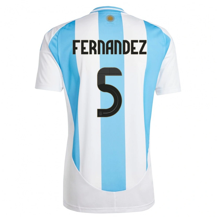 Danxen Män Argentina Ezequiel Fernández #5 Vit Blå Hemmatröja Matchtröjor 24-26 Tröjor T-Tröja