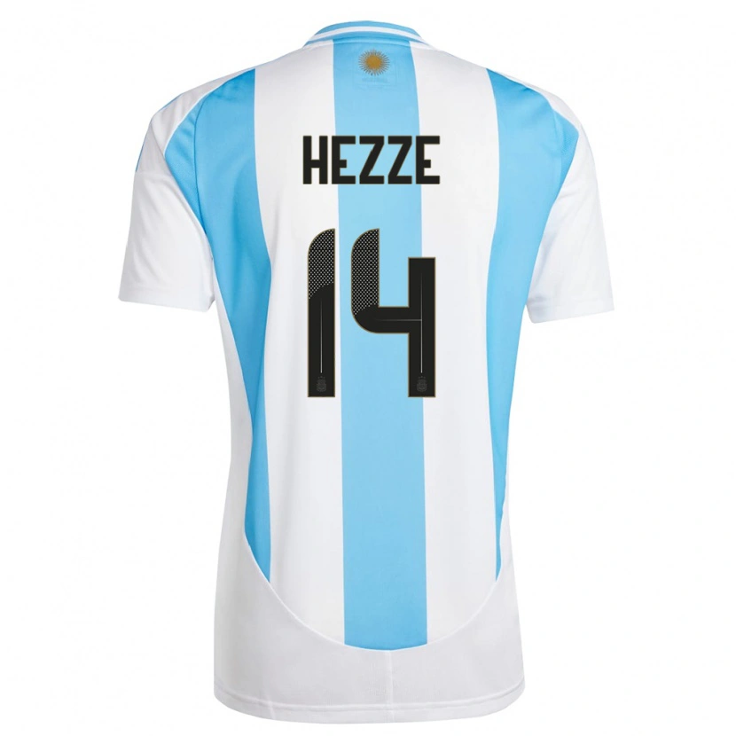 Danxen Män Argentina Santiago Hezze #14 Vit Blå Hemmatröja Matchtröjor 24-26 Tröjor T-Tröja