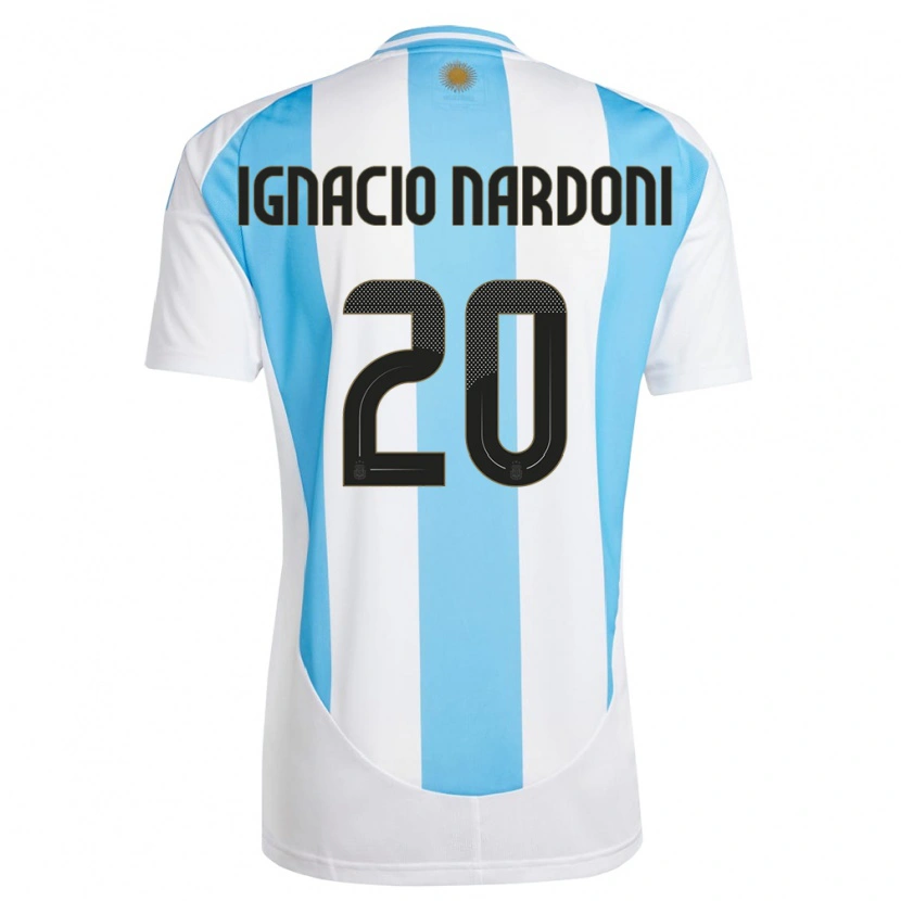 Danxen Män Argentina Juan Ignacio Nardoni #20 Vit Blå Hemmatröja Matchtröjor 24-26 Tröjor T-Tröja