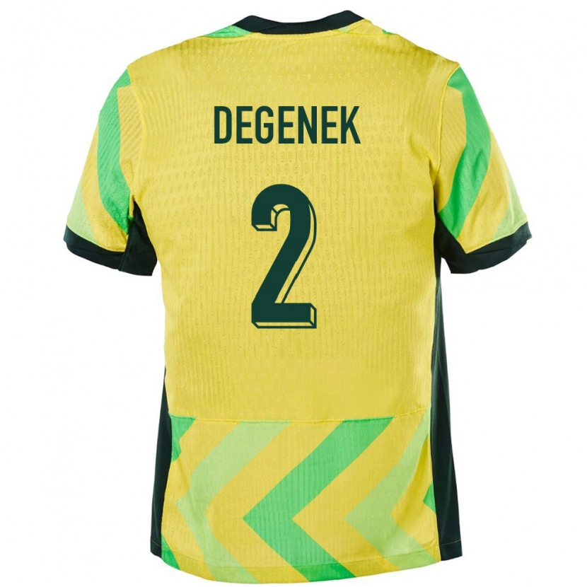 Danxen Män Australien Milos Degenek #2 Gyllene Hemmatröja Matchtröjor 24-26 Tröjor T-Tröja