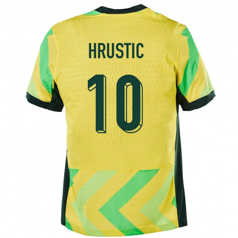 Danxen Män Australien Ajdin Hrustić #10 Gyllene Hemmatröja Matchtröjor 24-26 Tröjor T-Tröja