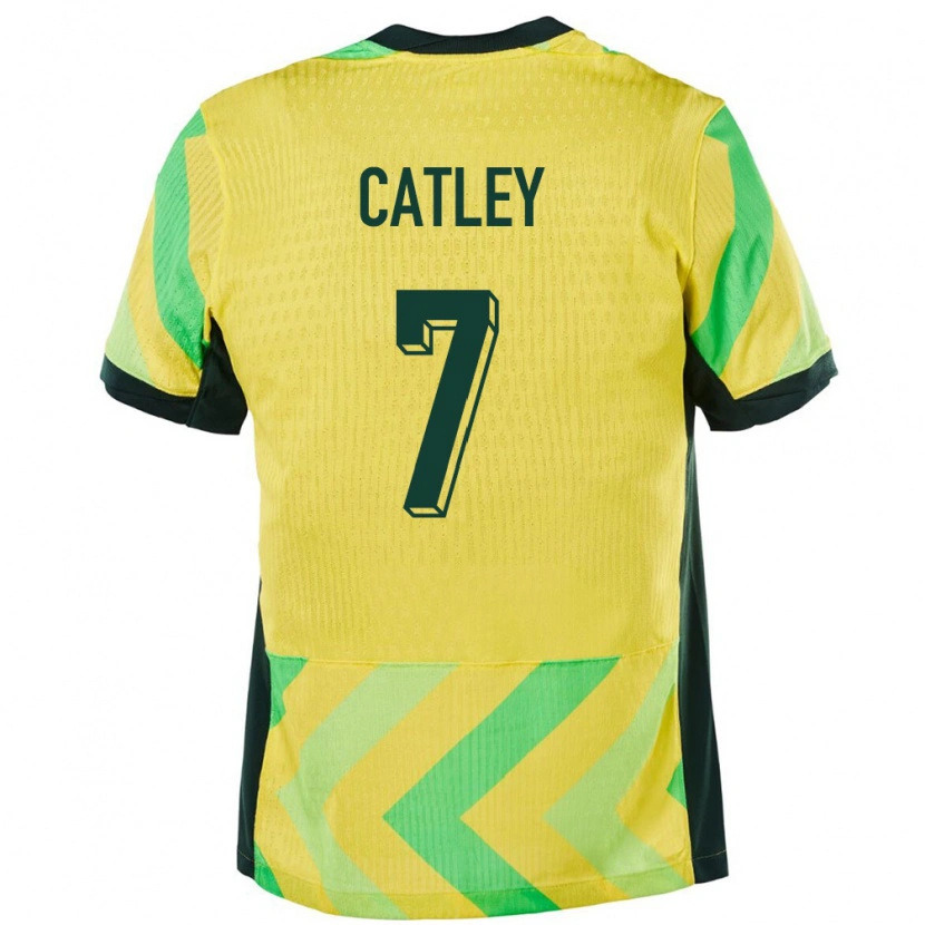 Danxen Män Australien Stephanie Catley #7 Gyllene Hemmatröja Matchtröjor 24-26 Tröjor T-Tröja