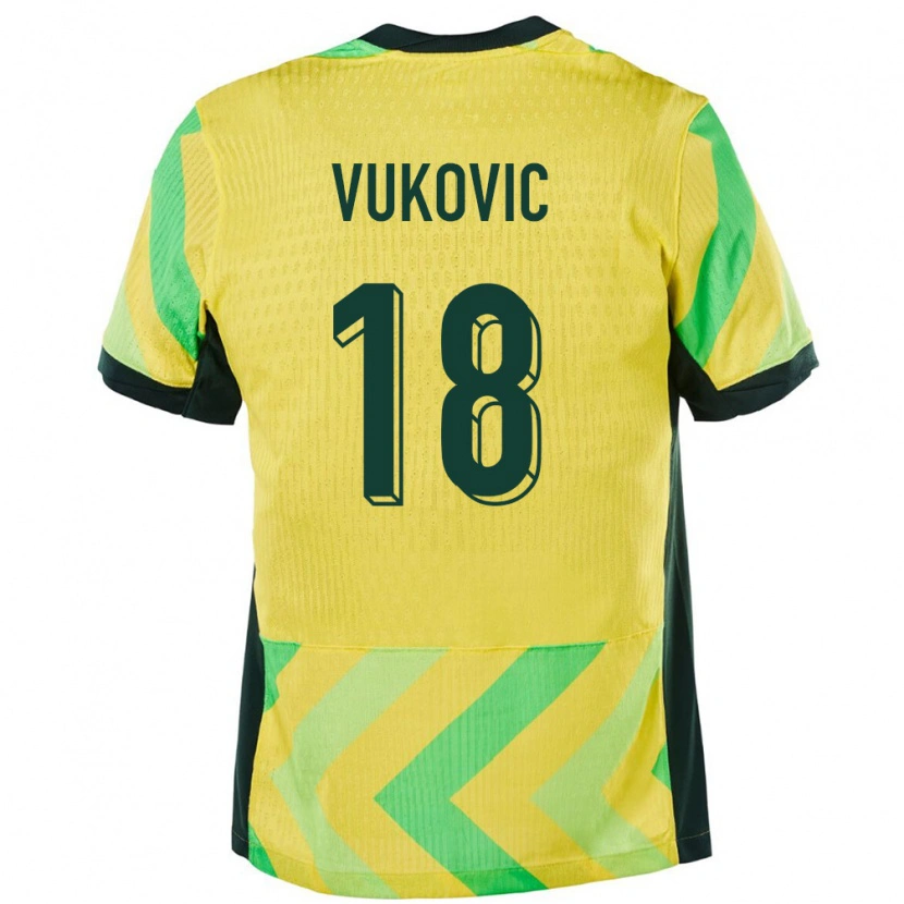 Danxen Män Australien Danny Vukovic #18 Gyllene Hemmatröja Matchtröjor 24-26 Tröjor T-Tröja