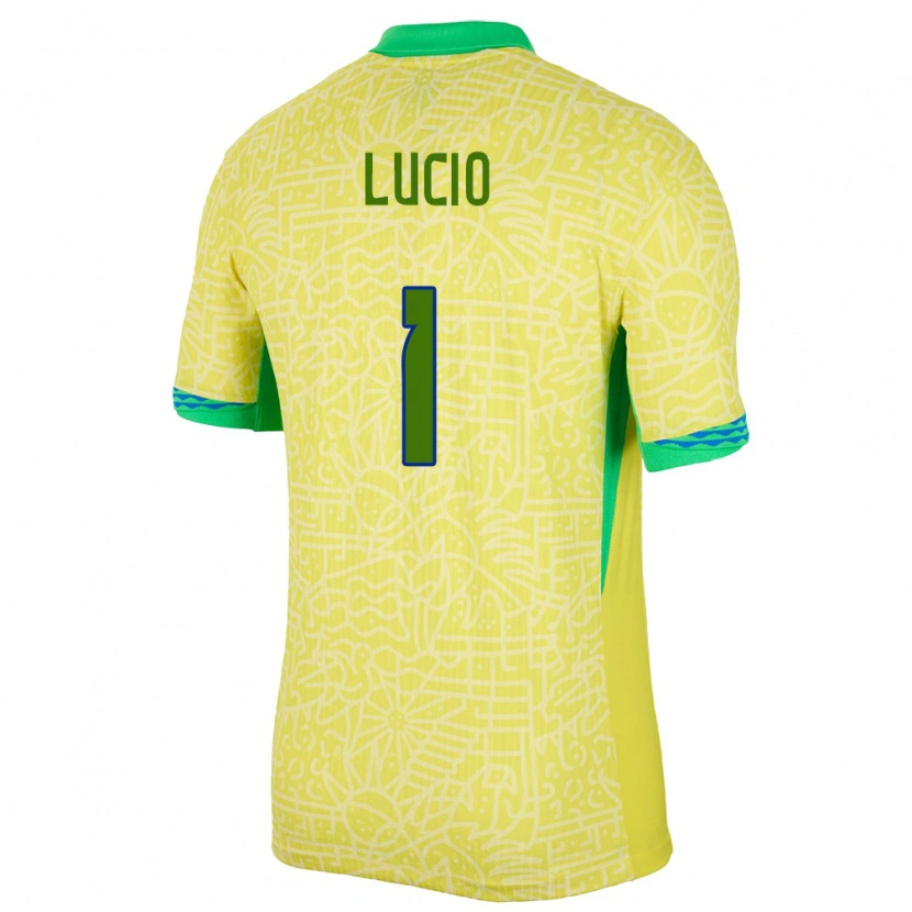 Danxen Män Brasilien João Lucio #1 Gul Hemmatröja Matchtröjor 24-26 Tröjor T-Tröja