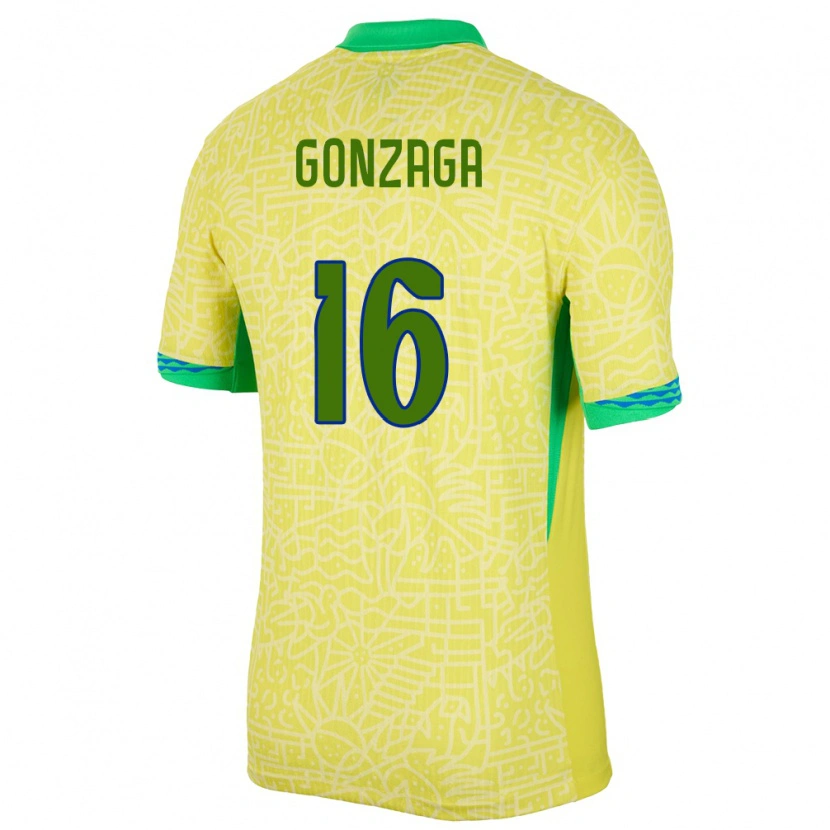 Danxen Män Brasilien Rafael Gonzaga #16 Gul Hemmatröja Matchtröjor 24-26 Tröjor T-Tröja