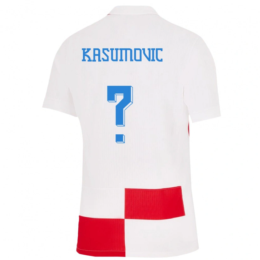 Danxen Män Kroatien Fran Kasumovic #0 Vit Röd Hemmatröja Matchtröjor 24-26 Tröjor T-Tröja