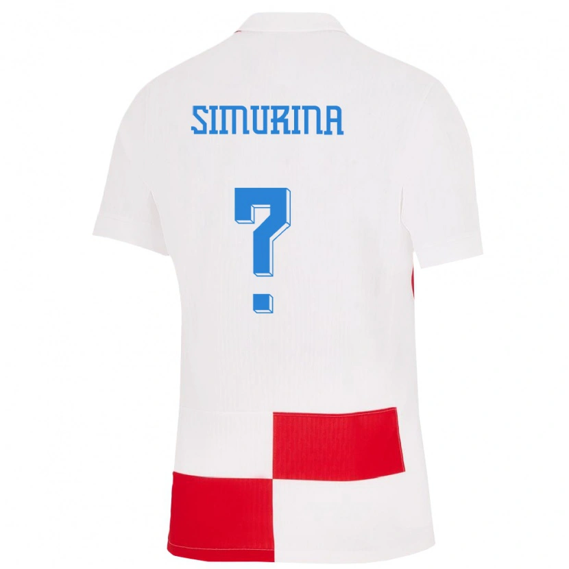Danxen Män Kroatien Stipe Simurina #0 Vit Röd Hemmatröja Matchtröjor 24-26 Tröjor T-Tröja
