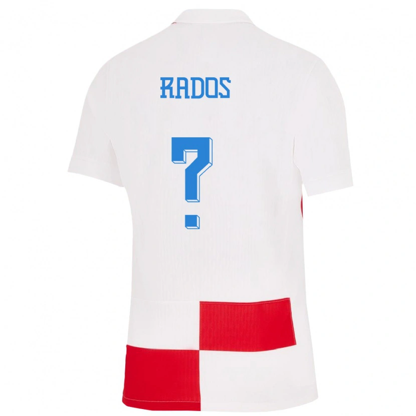 Danxen Män Kroatien Kresimir Rados #0 Vit Röd Hemmatröja Matchtröjor 24-26 Tröjor T-Tröja