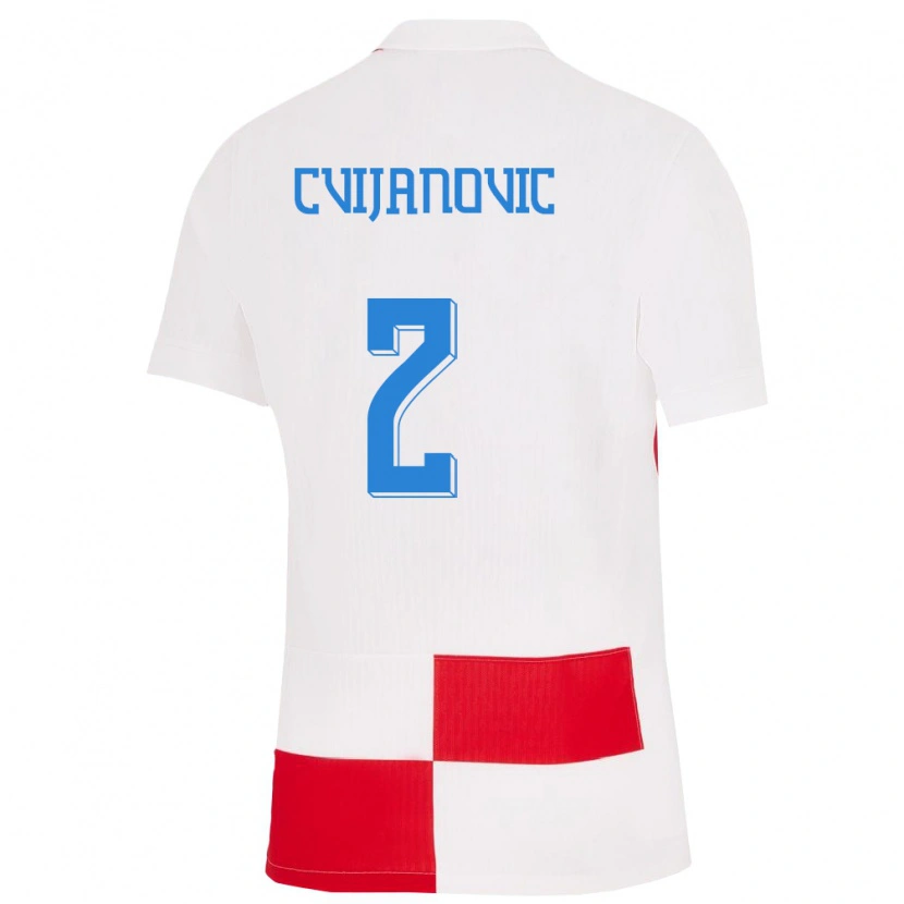 Danxen Män Kroatien Ivan Cvijanovic #2 Vit Röd Hemmatröja Matchtröjor 24-26 Tröjor T-Tröja