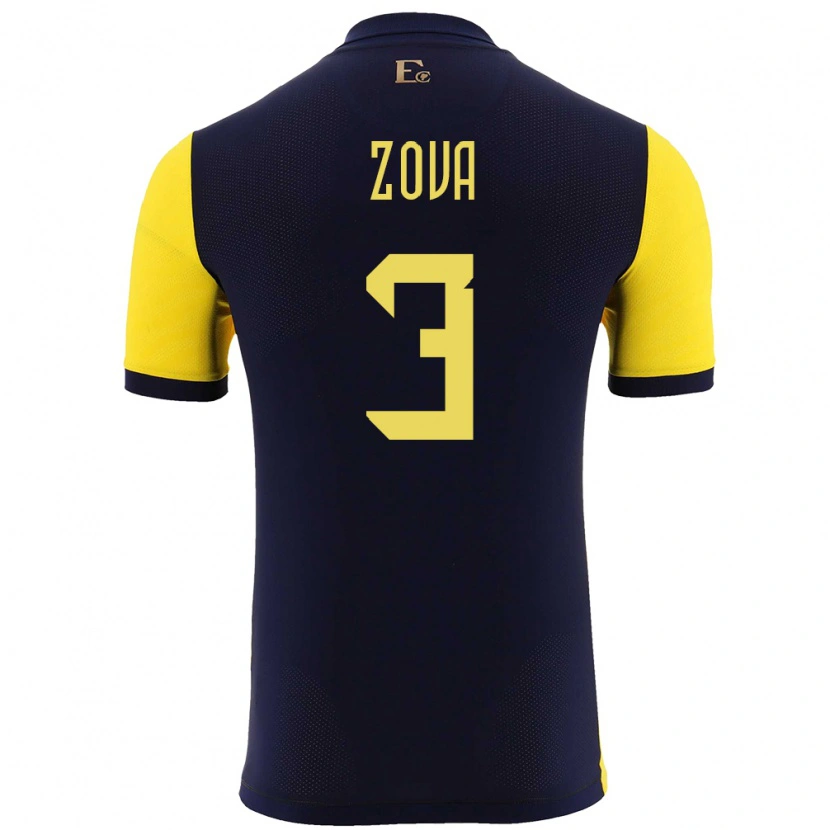 Danxen Män Ecuador Alex Zova #3 Gul Hemmatröja Matchtröjor 24-26 Tröjor T-Tröja