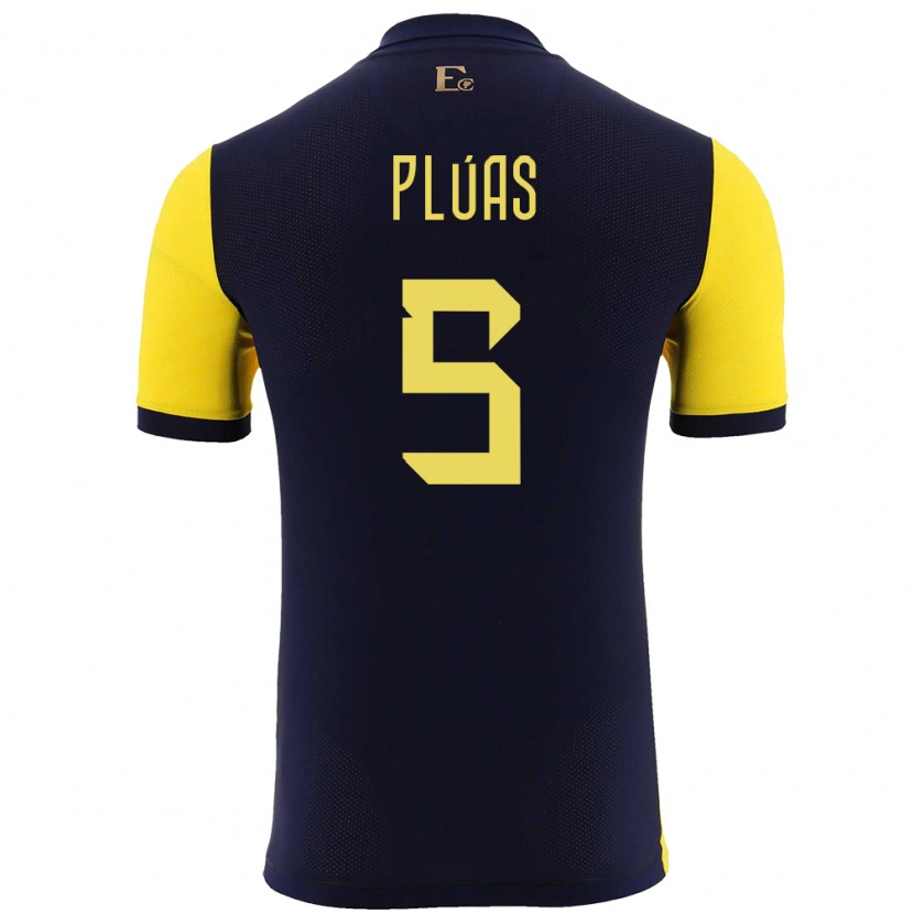 Danxen Män Ecuador Erick Plúas #5 Gul Hemmatröja Matchtröjor 24-26 Tröjor T-Tröja