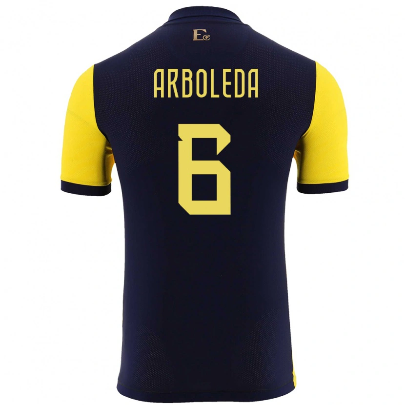 Danxen Män Ecuador Edu Arboleda #6 Gul Hemmatröja Matchtröjor 24-26 Tröjor T-Tröja