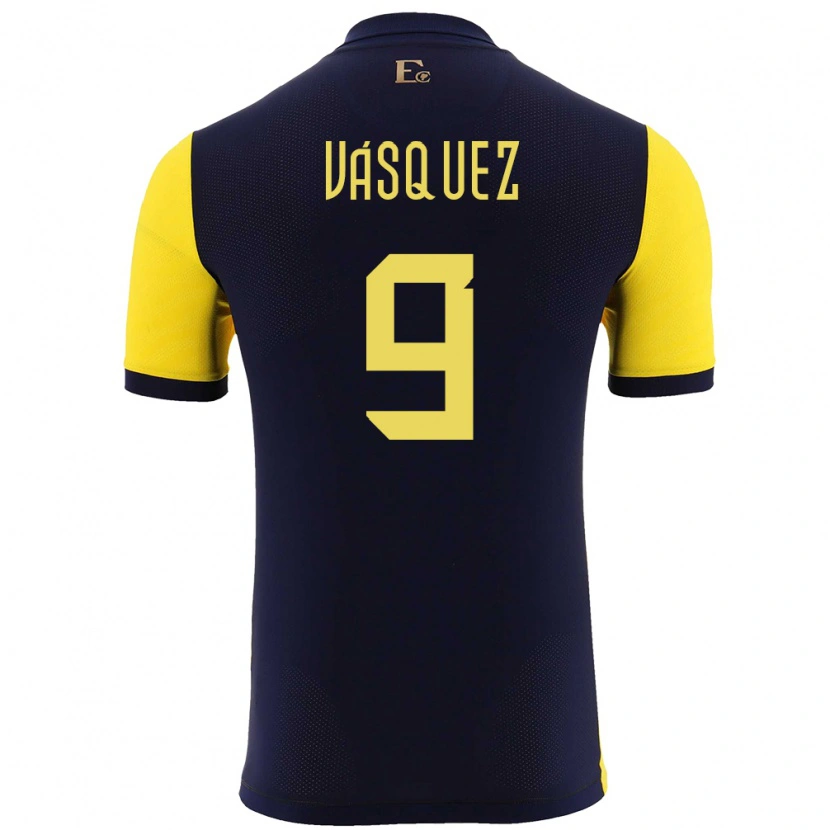 Danxen Män Ecuador Yandri Vásquez #9 Gul Hemmatröja Matchtröjor 24-26 Tröjor T-Tröja