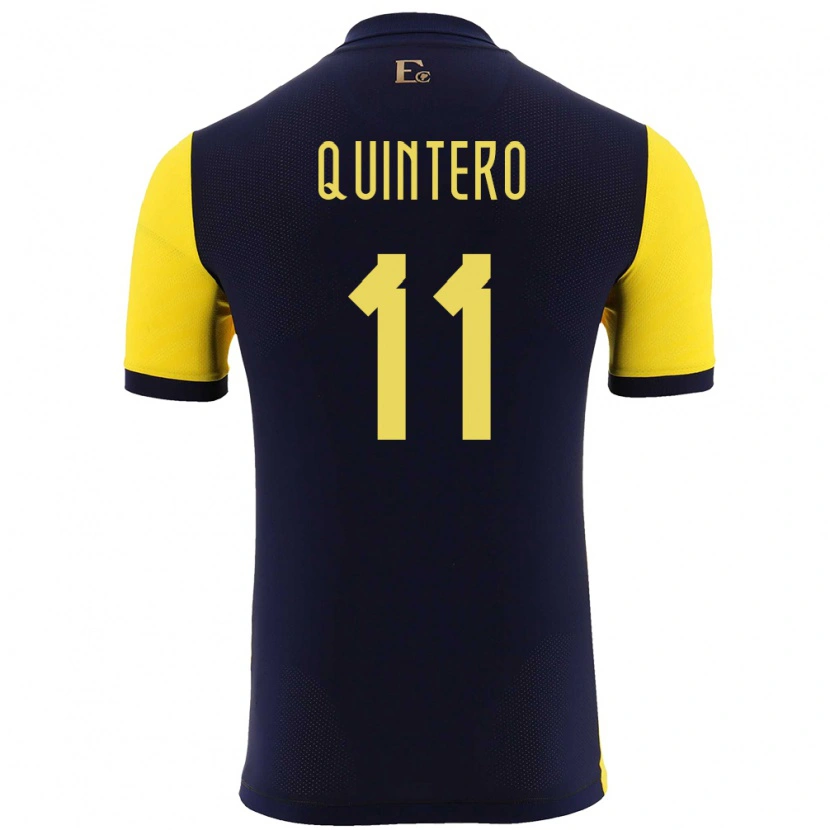 Danxen Män Ecuador Edwin Quintero #11 Gul Hemmatröja Matchtröjor 24-26 Tröjor T-Tröja