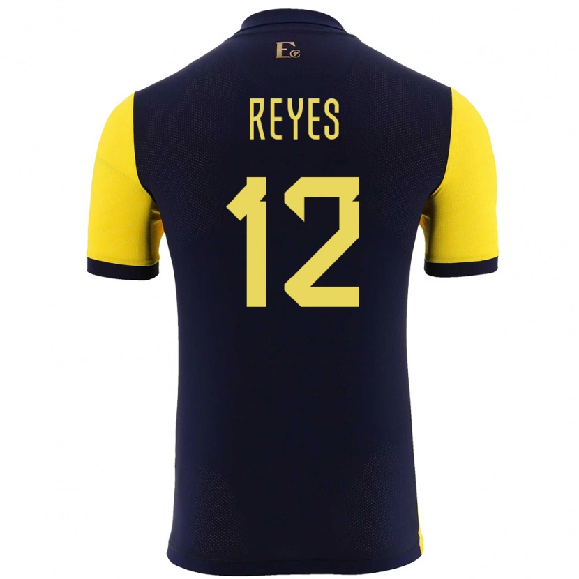 Danxen Män Ecuador Jhafets Reyes #12 Gul Hemmatröja Matchtröjor 24-26 Tröjor T-Tröja