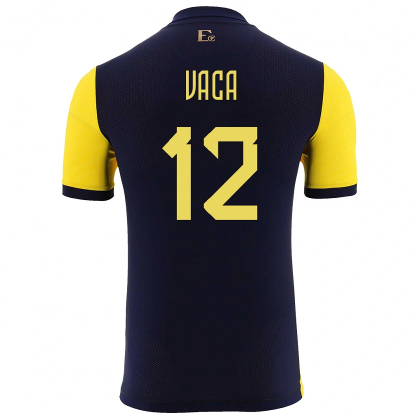 Danxen Män Ecuador Mijail Vaca #12 Gul Hemmatröja Matchtröjor 24-26 Tröjor T-Tröja
