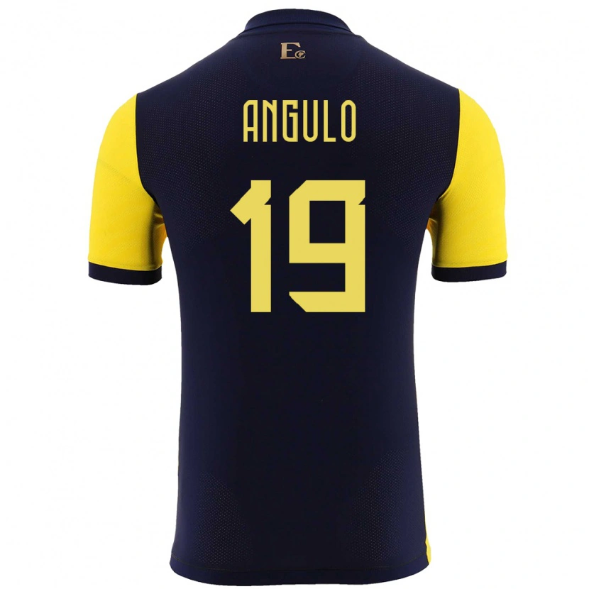 Danxen Män Ecuador Juan Angulo #19 Gul Hemmatröja Matchtröjor 24-26 Tröjor T-Tröja