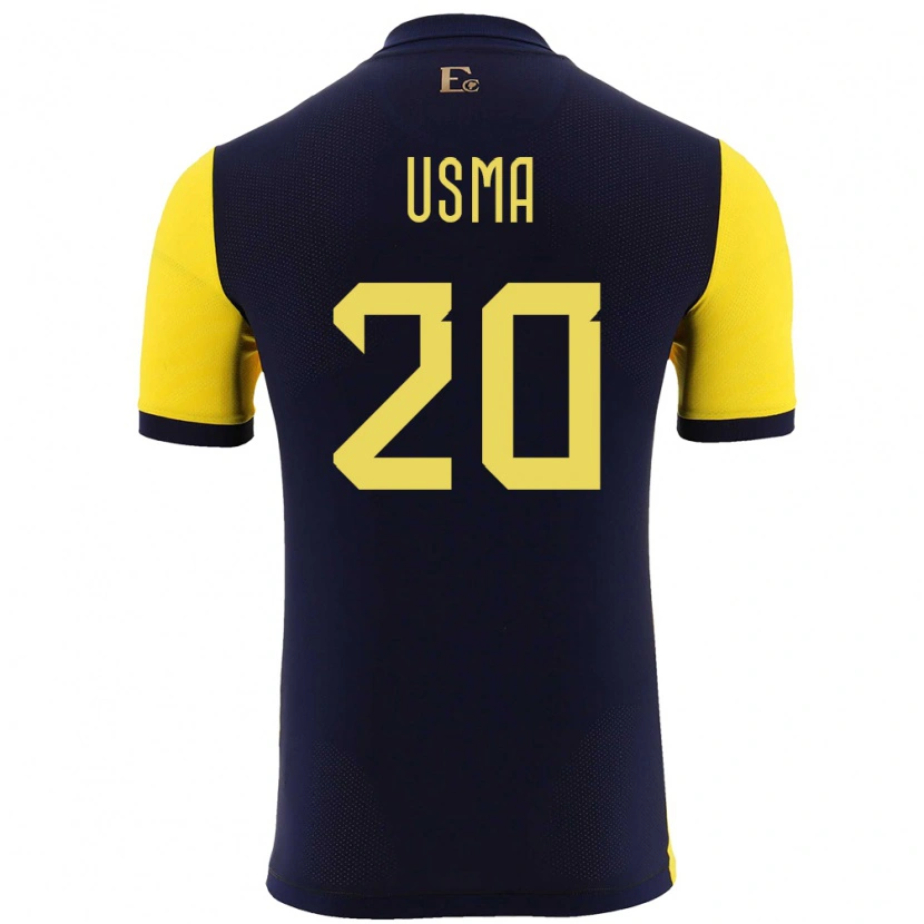 Danxen Män Ecuador Juan Usma #20 Gul Hemmatröja Matchtröjor 24-26 Tröjor T-Tröja