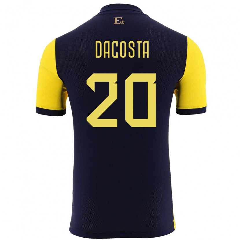 Danxen Män Ecuador Malcom Dacosta #20 Gul Hemmatröja Matchtröjor 24-26 Tröjor T-Tröja