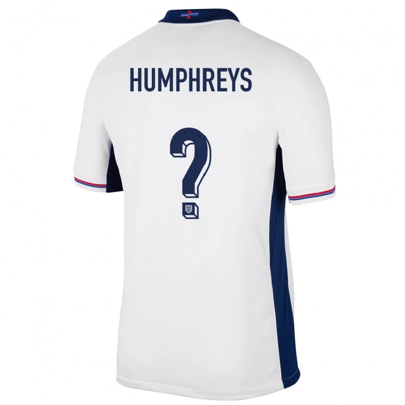 Danxen Män England Bashir Humphreys #0 Vit Hemmatröja Matchtröjor 24-26 Tröjor T-Tröja