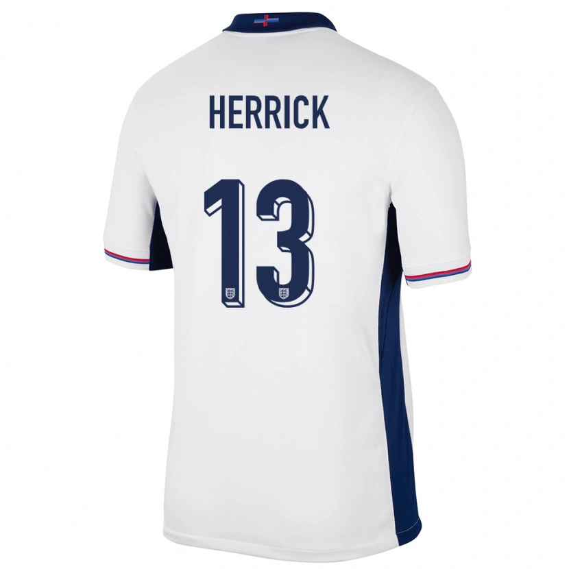 Danxen Män England Finlay Herrick #13 Vit Hemmatröja Matchtröjor 24-26 Tröjor T-Tröja