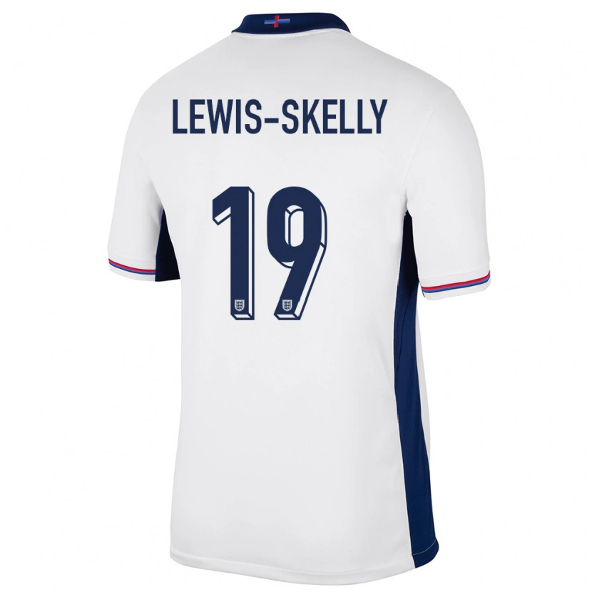 Danxen Män England Myles Lewis-Skelly #19 Vit Hemmatröja Matchtröjor 24-26 Tröjor T-Tröja
