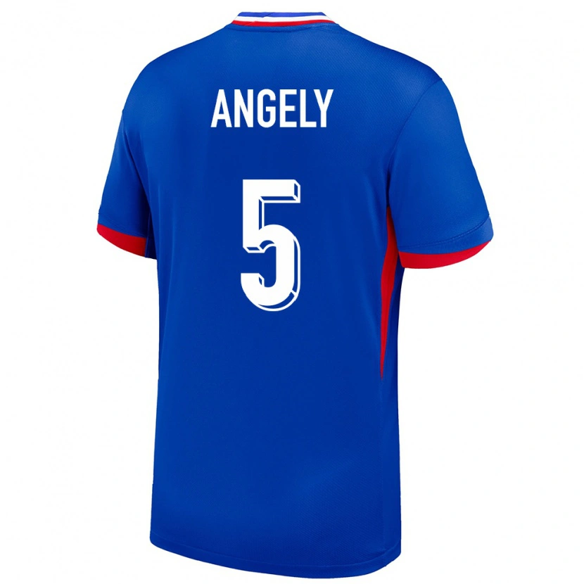 Danxen Män Frankrike Mathys Angély #5 Blå Hemmatröja Matchtröjor 24-26 Tröjor T-Tröja