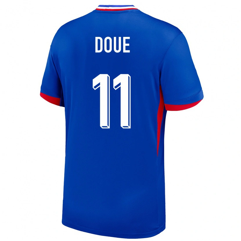 Danxen Män Frankrike Désiré Doué #11 Blå Hemmatröja Matchtröjor 24-26 Tröjor T-Tröja