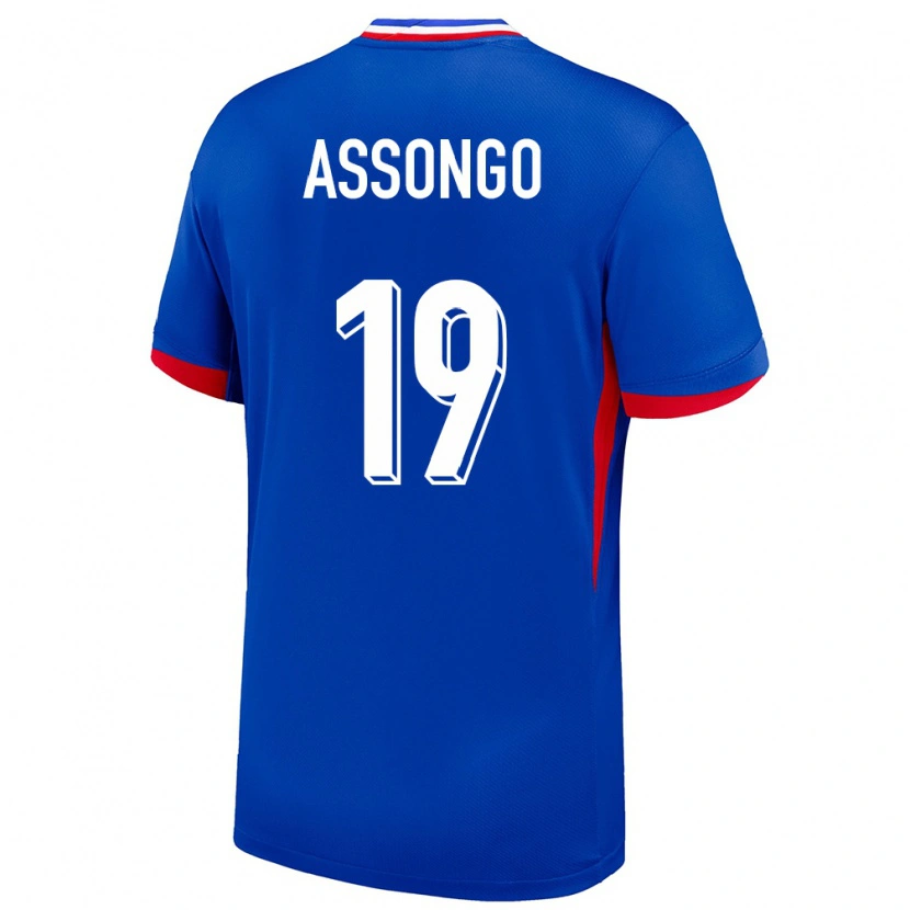 Danxen Män Frankrike Ilan Assongo #19 Blå Hemmatröja Matchtröjor 24-26 Tröjor T-Tröja