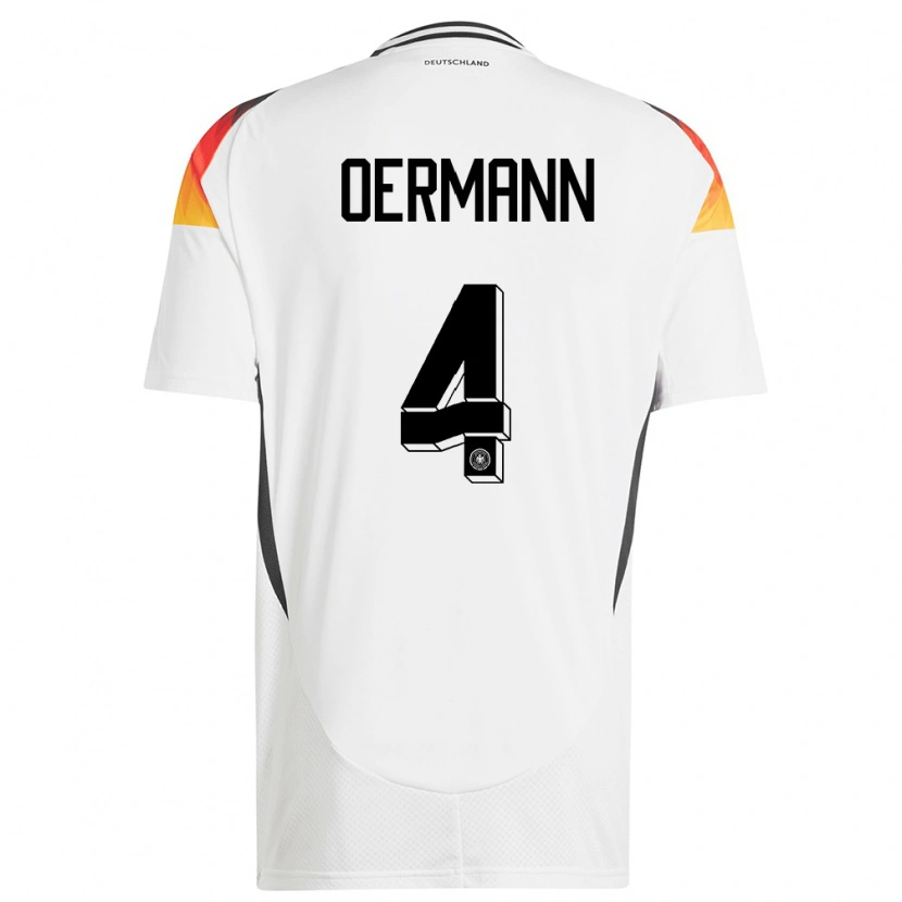 Danxen Män Tyskland Tim Oermann #4 Vit Hemmatröja Matchtröjor 24-26 Tröjor T-Tröja