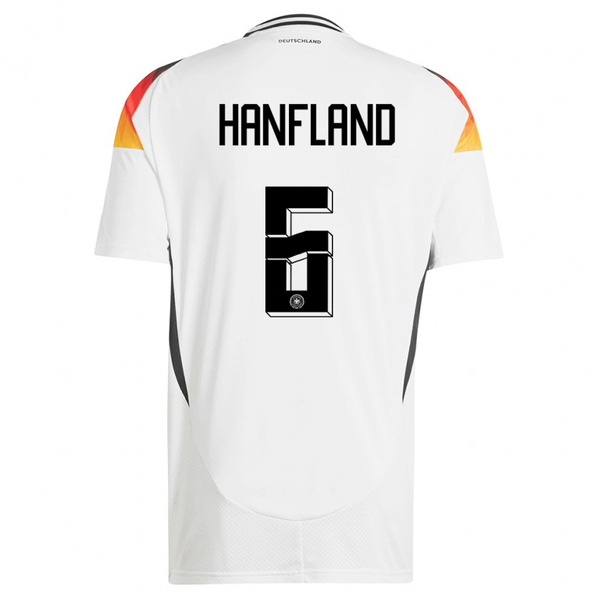 Danxen Män Tyskland Paul Hanfland #6 Vit Hemmatröja Matchtröjor 24-26 Tröjor T-Tröja