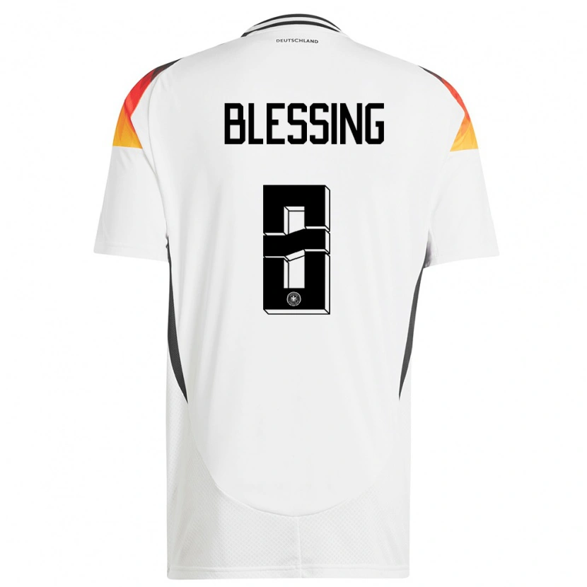 Danxen Män Tyskland Èlisée Blessing #8 Vit Hemmatröja Matchtröjor 24-26 Tröjor T-Tröja
