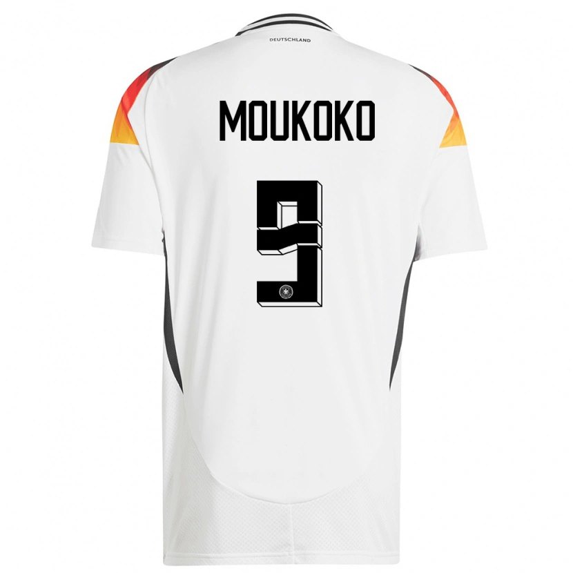 Danxen Män Tyskland Youssoufa Moukoko #9 Vit Hemmatröja Matchtröjor 24-26 Tröjor T-Tröja